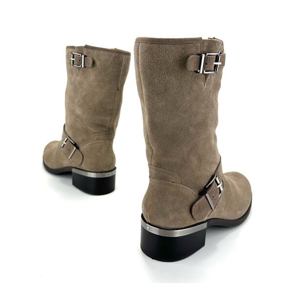 Vince Camuto Whyla Tan Moto Boot Size 9 Suede Block Heel Mid-Calf Bootie - Picture 4 of 15